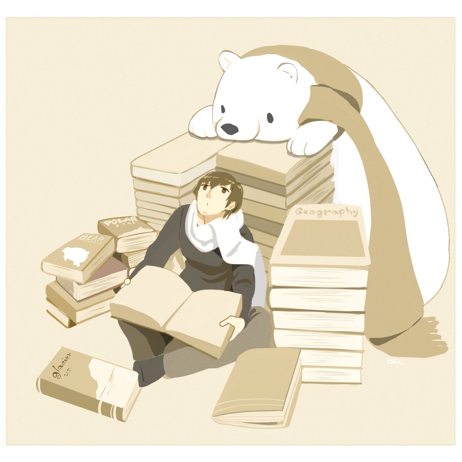 図書館記念日-原创白熊先生