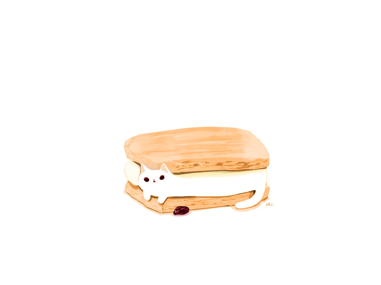 葡萄干猫三明治-原创美味的食物