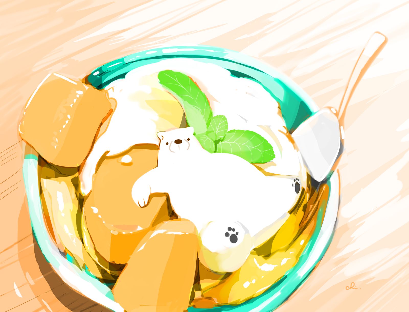 芒果冷冻酸奶-原创美味的食物