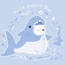 世界海洋日插画图片壁纸