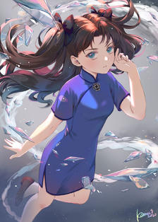 Rin in Hong Kong school uniform.插画图片壁纸