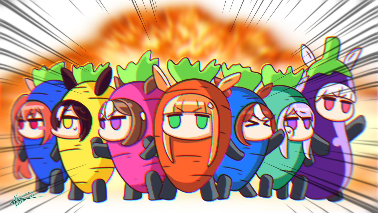  uma carrot rangers!! 插画图片壁纸