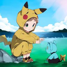 A PokéKid and his Pokémon插画图片壁纸