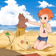 Beach day :>插画图片壁纸