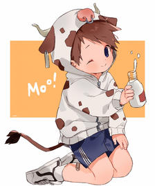 Cow boy Ollie :>插画图片壁纸
