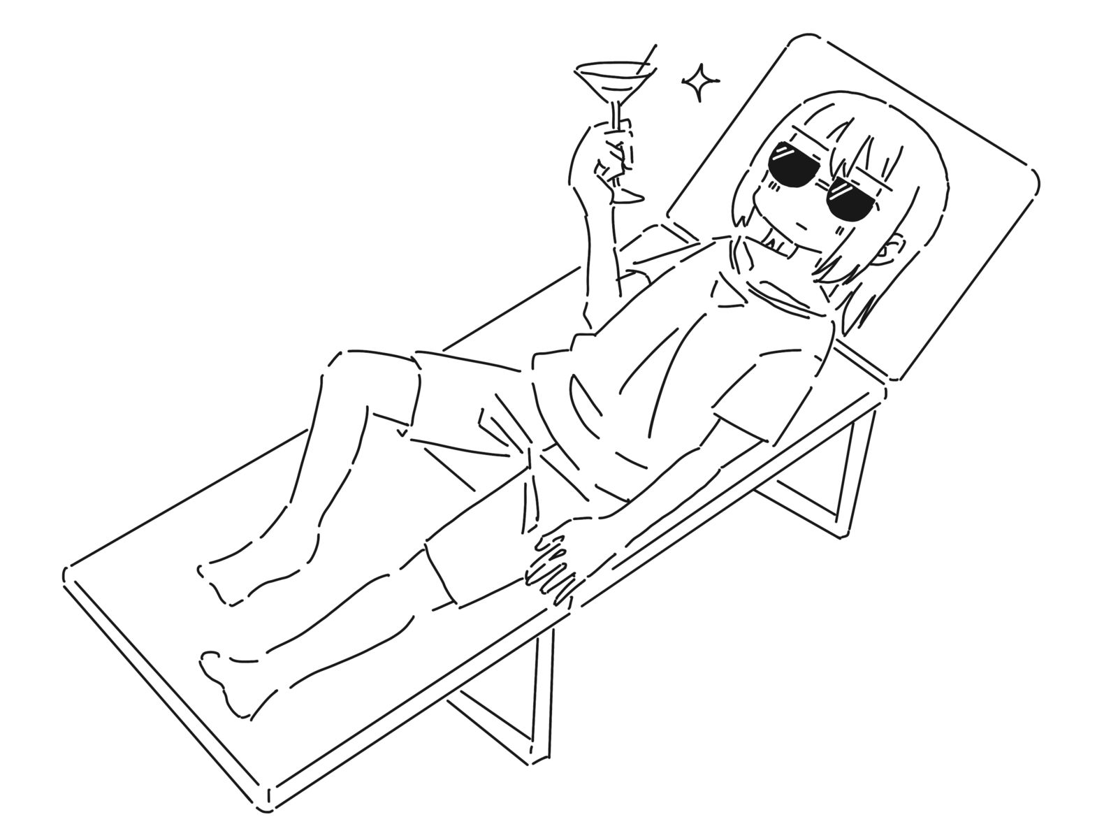 沙滩椅插画图片壁纸