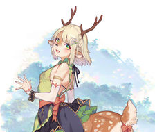 鹿-女孩子插画竞赛