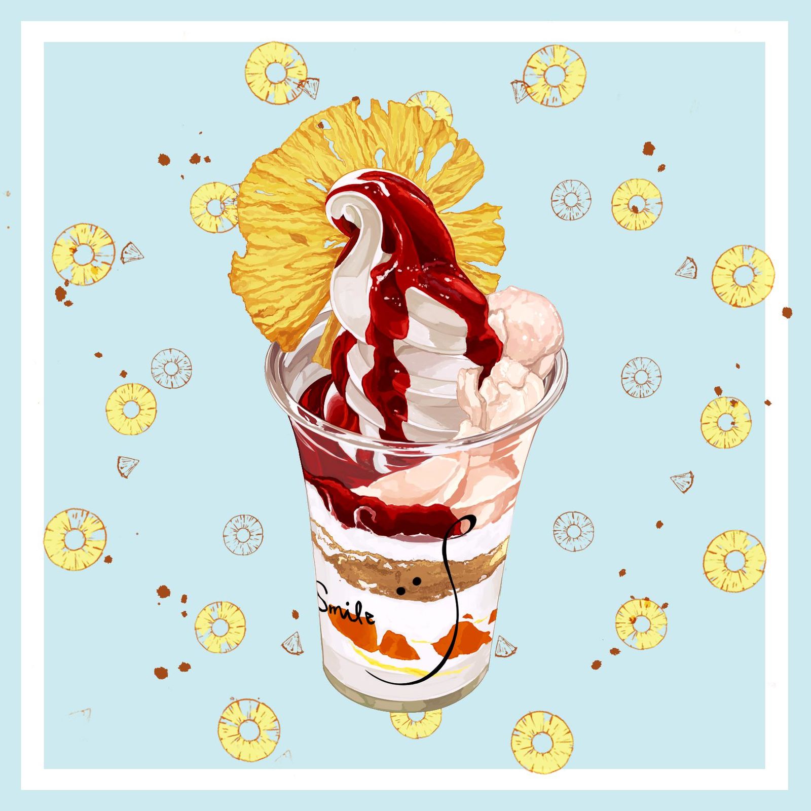 冷冻酸奶插画图片壁纸