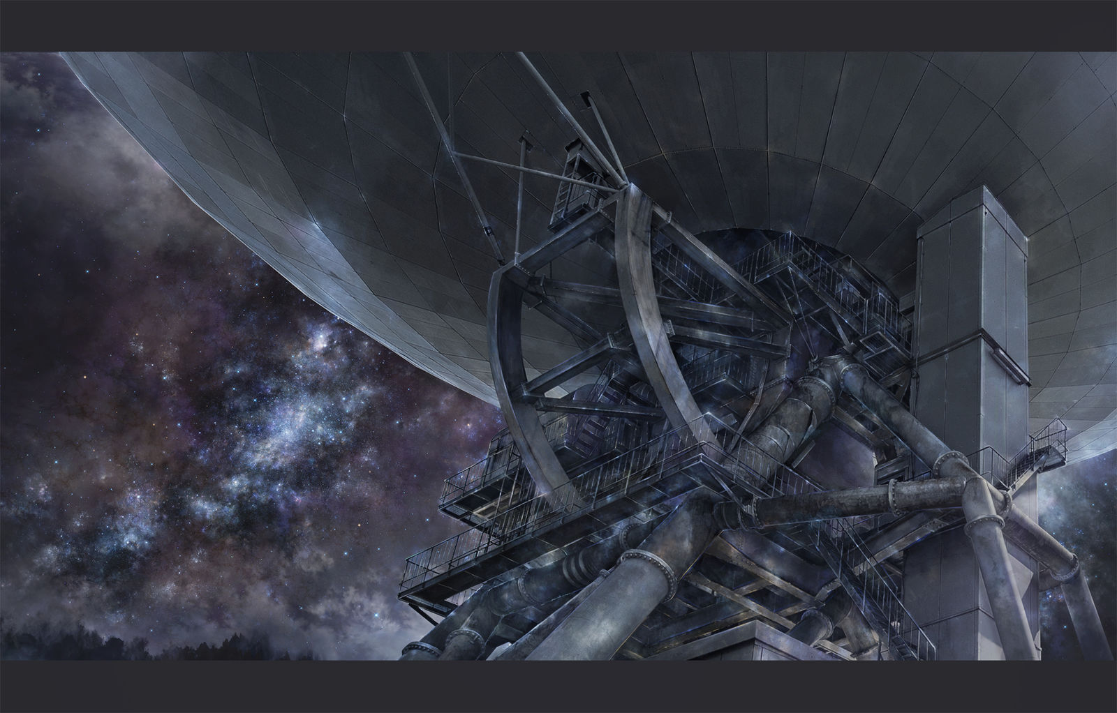 45m電波望遠鏡插画图片壁纸