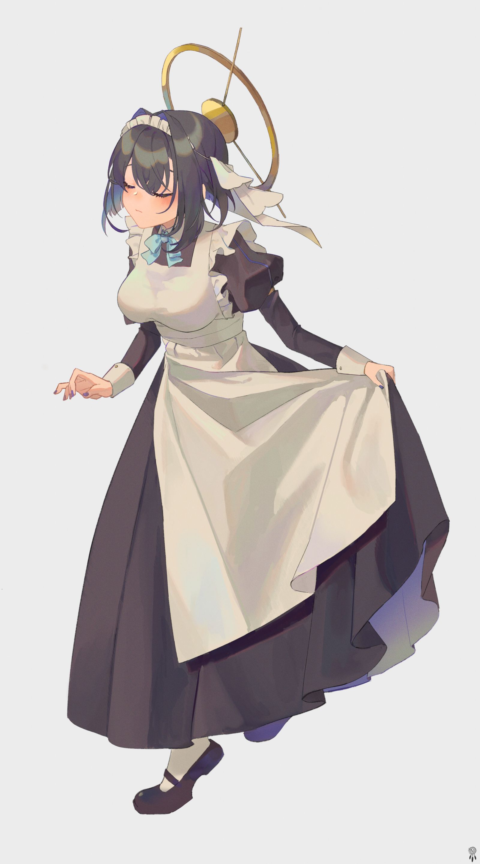 Maid kronii插画图片壁纸