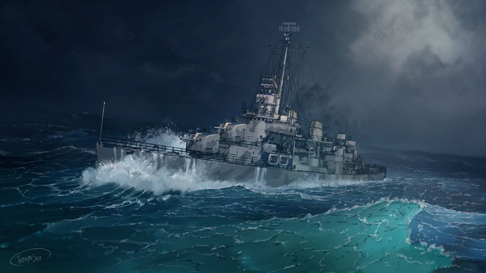 USS Fletcher-风景背景