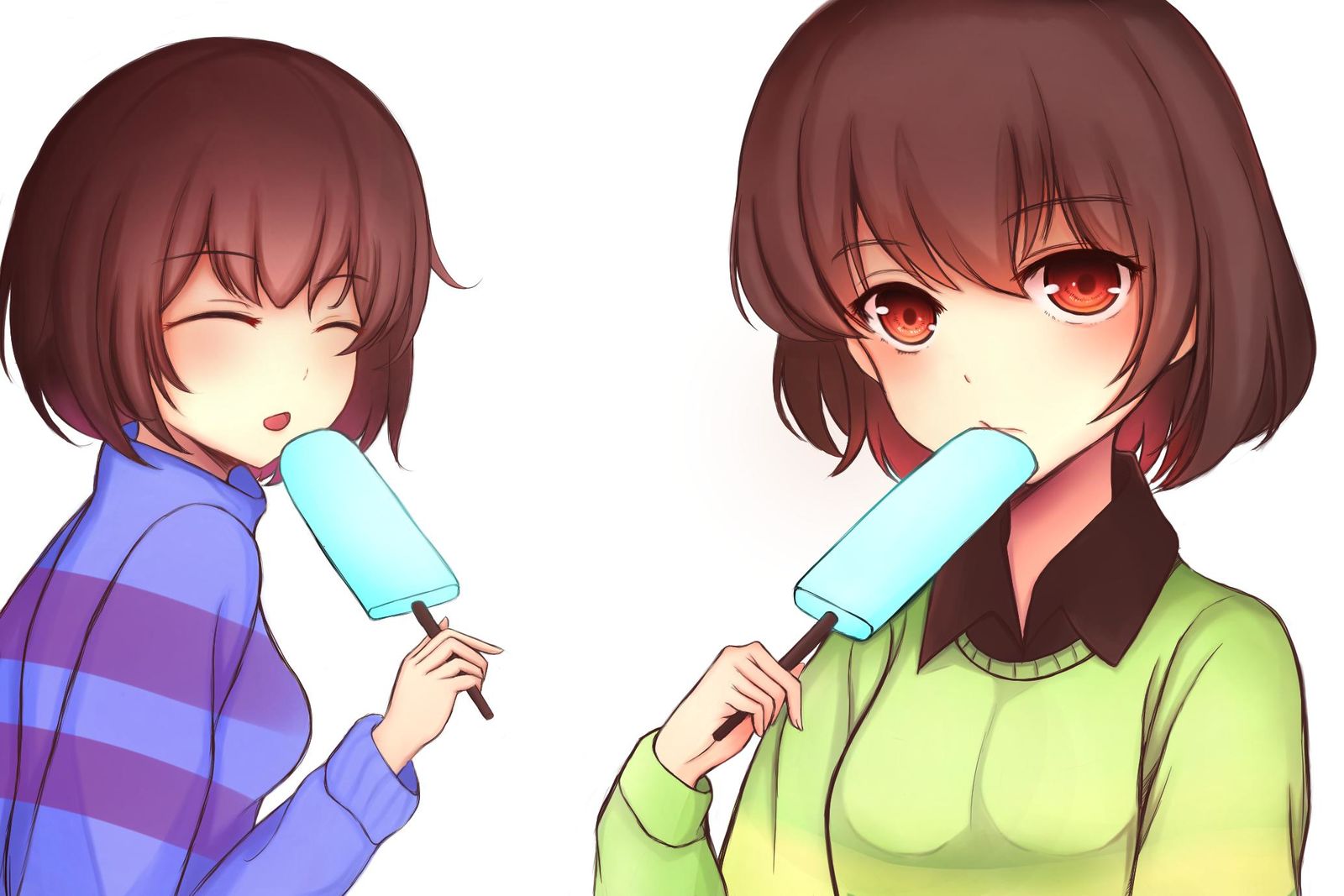 chara and frisk-언더테일undertale
