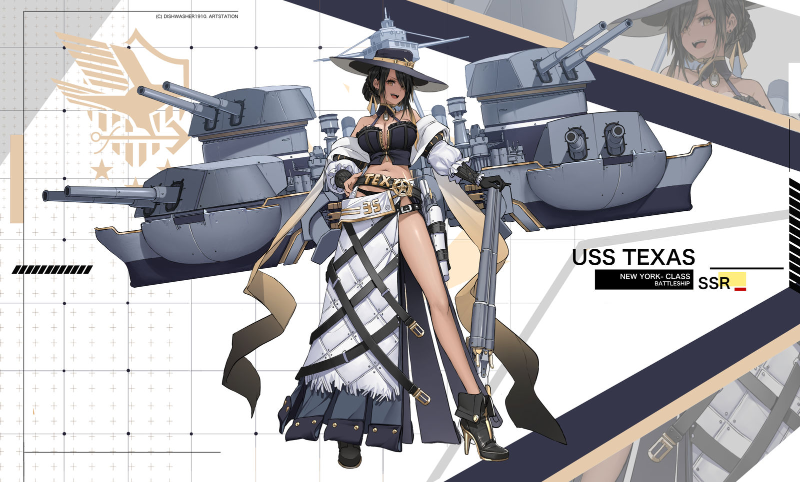 USS Texas插画图片壁纸