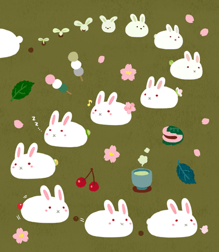 兔子种子插画图片壁纸