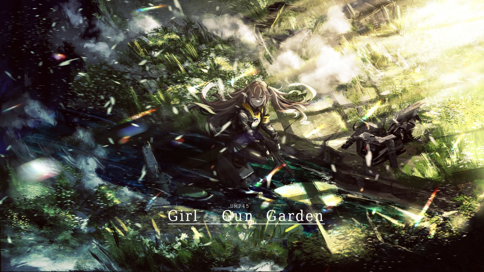 Girl Gun Garden插画图片壁纸