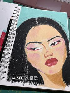 中式妆容的女人插画图片壁纸