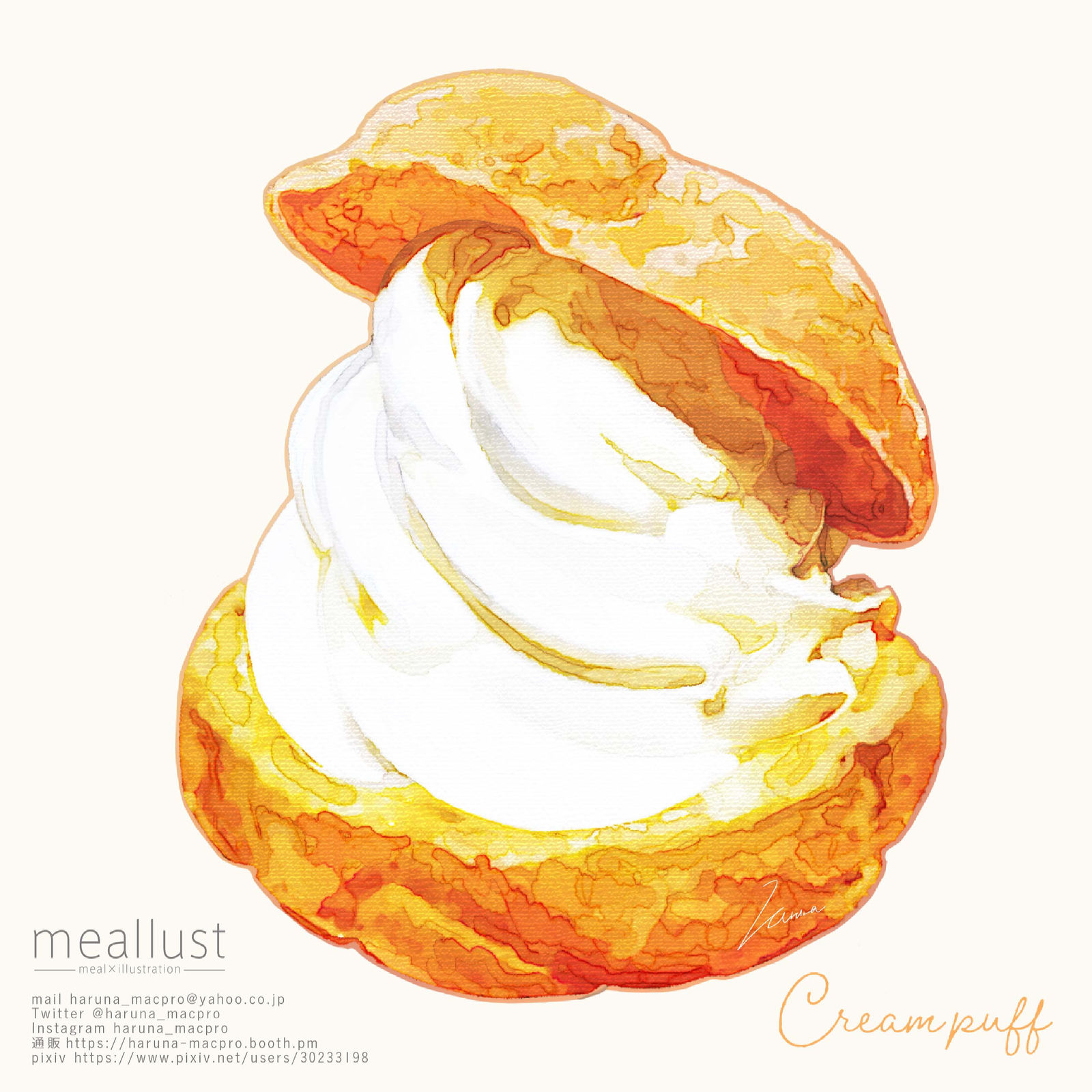 Cream puff插画图片壁纸