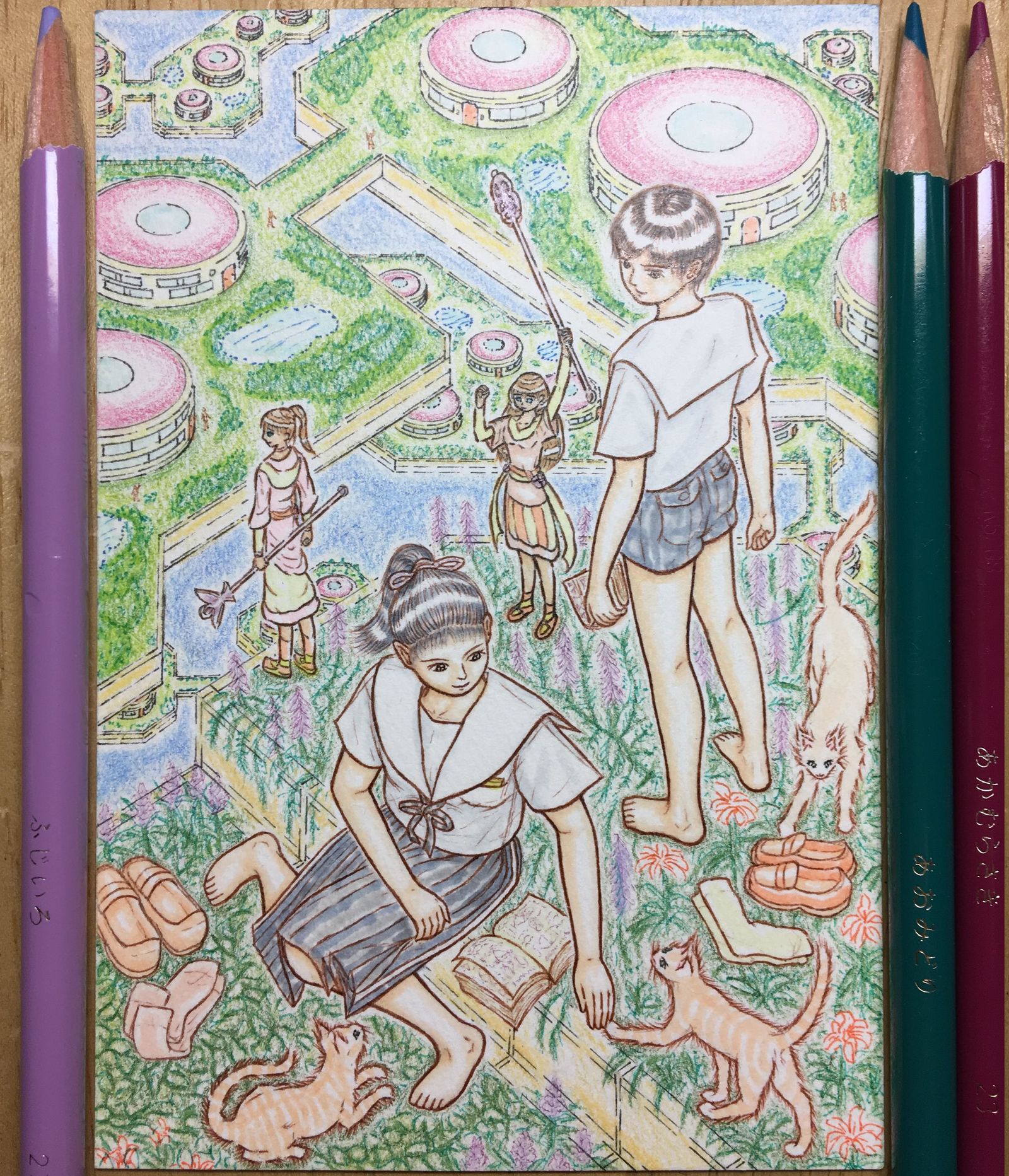 小人居住的空之町插画图片壁纸