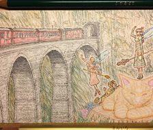 妖精们目送着穿过兰多巴萨桥的雷蒂什铁路