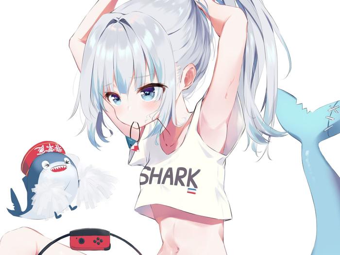 小鲨鱼插画图片壁纸