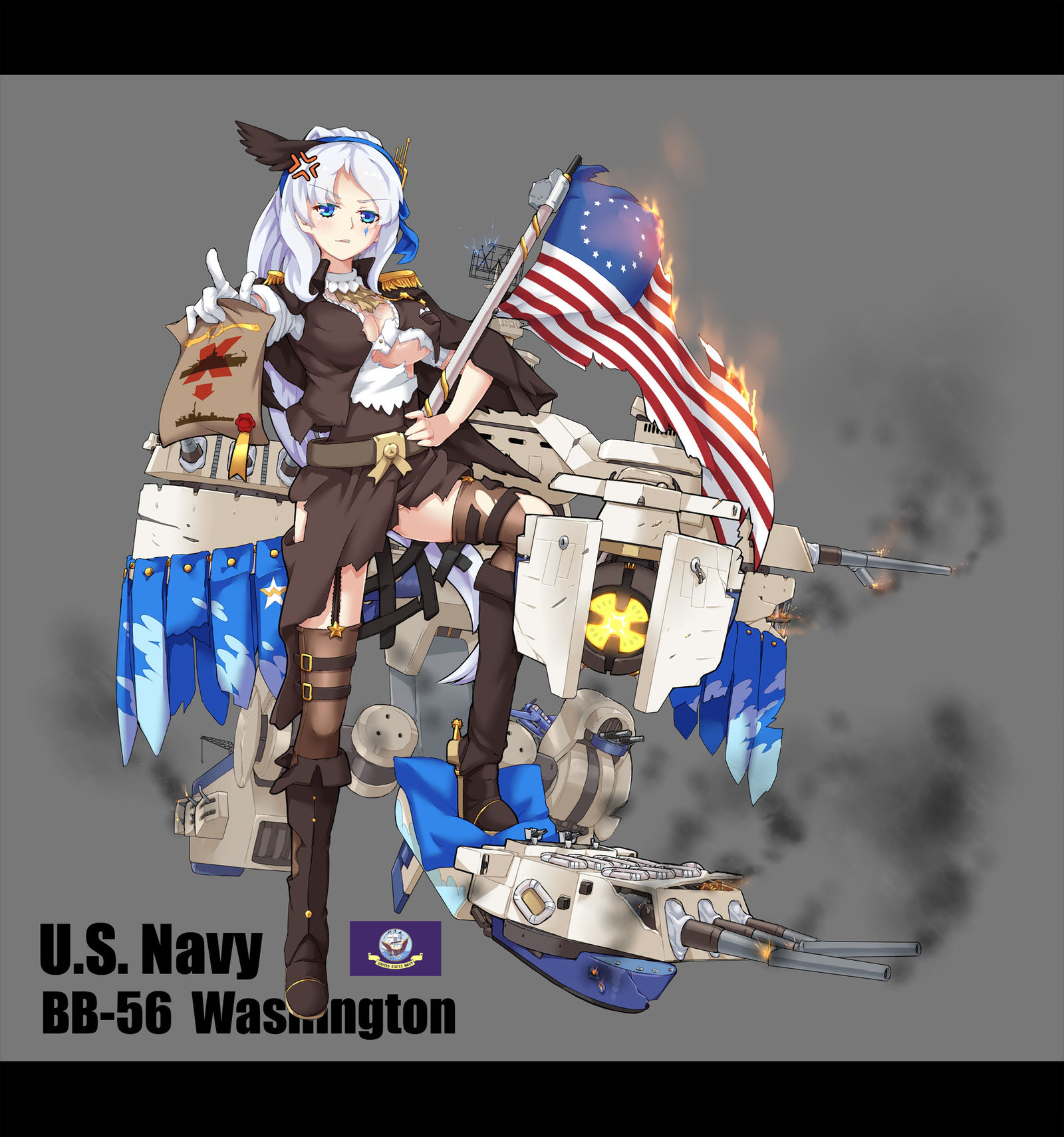 USS Washington插画图片壁纸