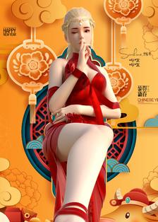 女王迎新春插画图片壁纸