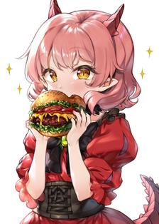 花子×汉堡包插画图片壁纸