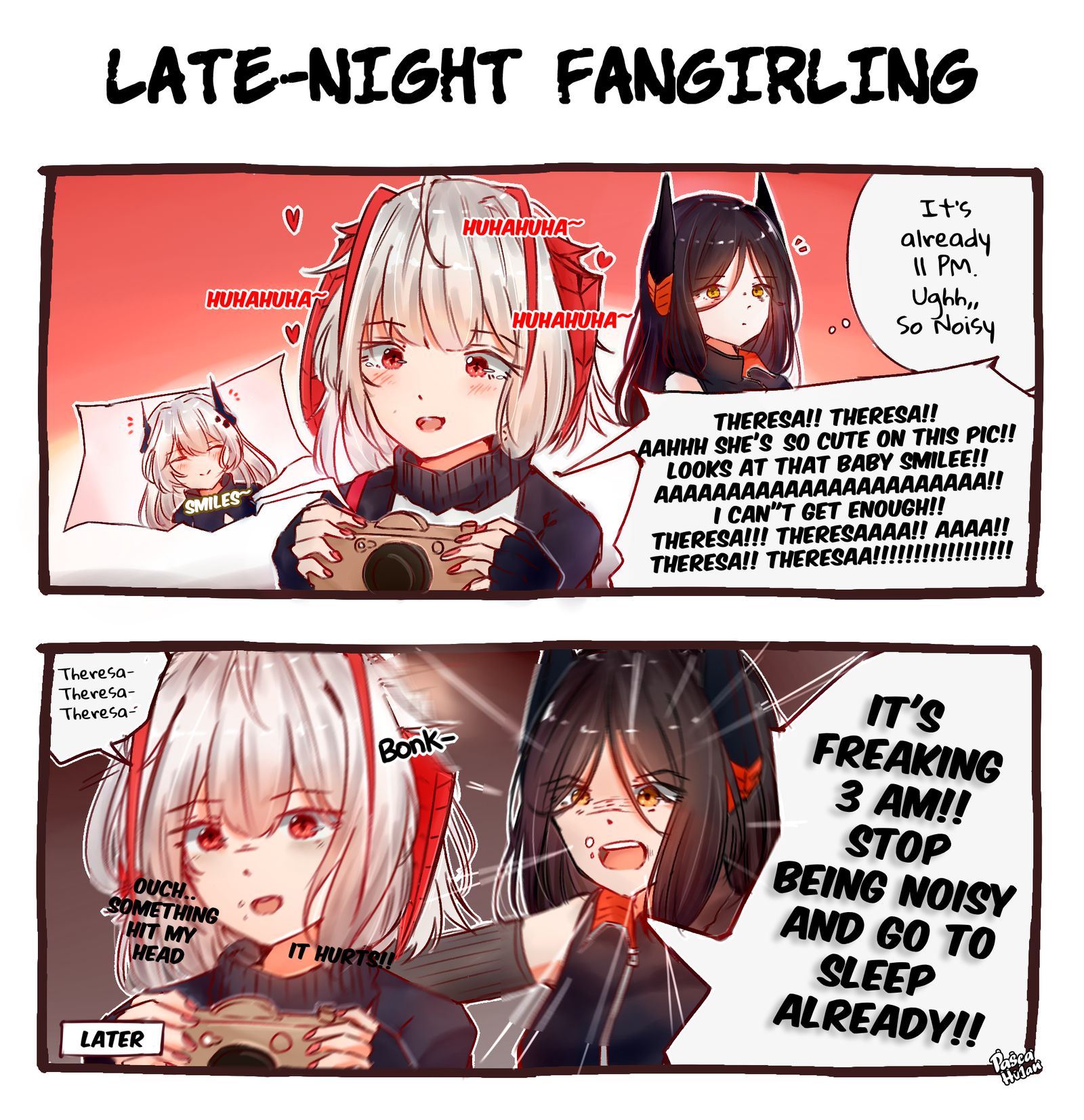 Late-Night Fangirling插画图片壁纸