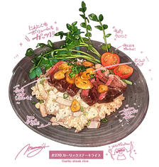 #日刊米饭与故事【第370-379餐】总结食物与人插画图片壁纸
