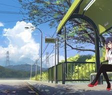 公共汽车站-风景背景