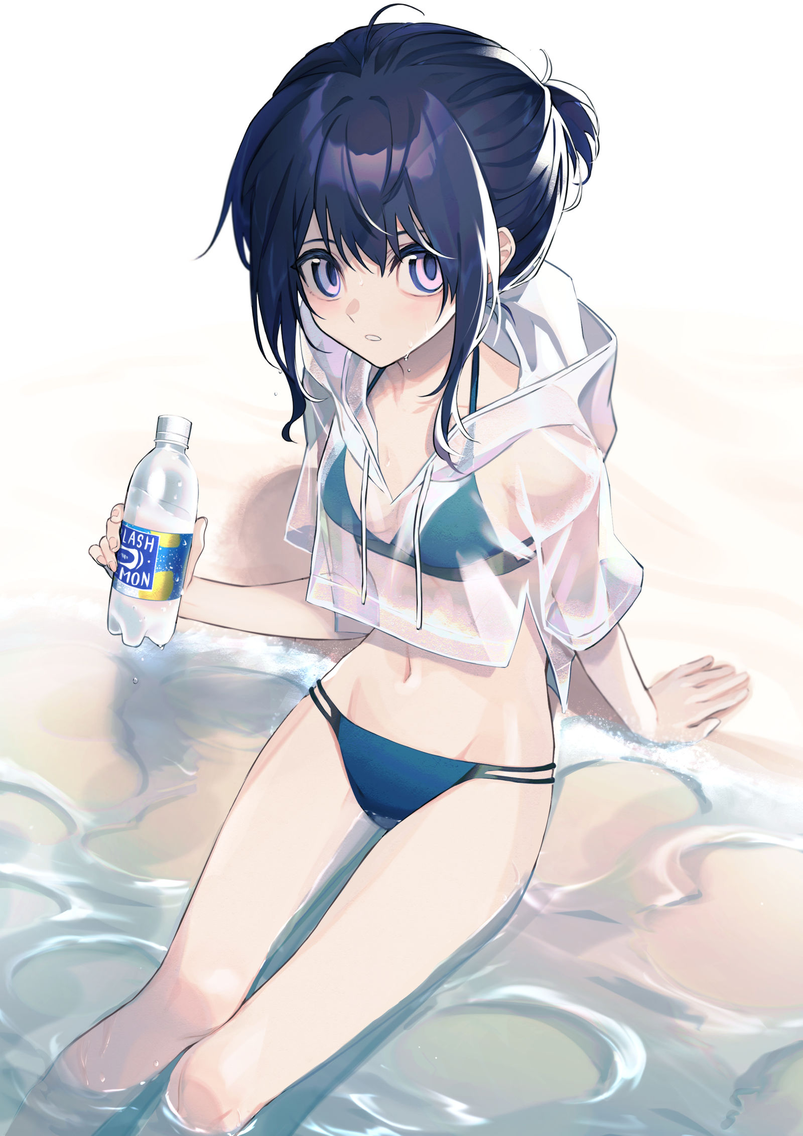 水着藍夜插画图片壁纸
