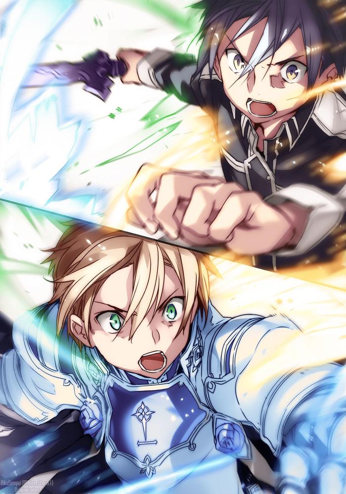 Eugeo vs Kirito 2插画图片壁纸