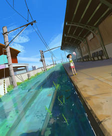 Sea train插画图片壁纸