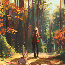 Demo - Autumn forest  插画图片壁纸