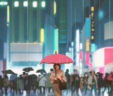 Neon rain-illustrationconcept