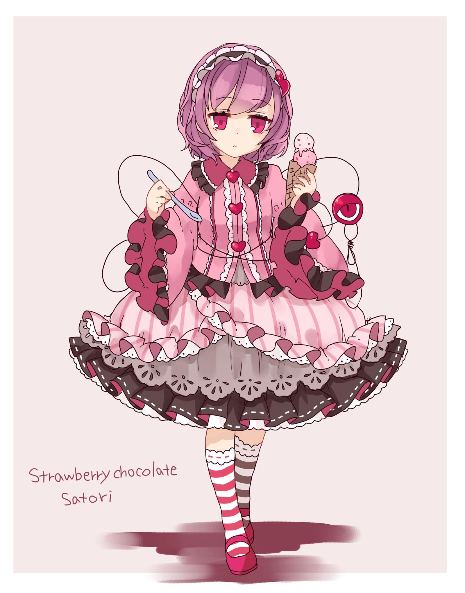 草莓巧克力糖插画图片壁纸