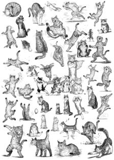 猫涂鸦收集插画图片壁纸