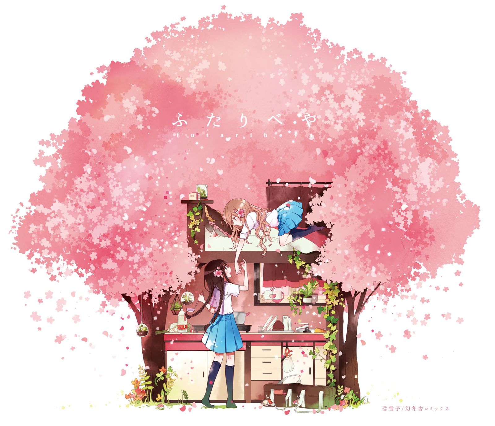 cherry tree插画图片壁纸