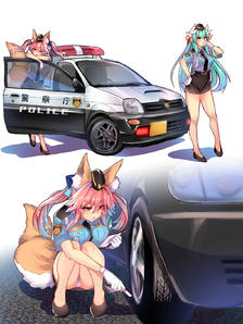 警察狐狸插画图片壁纸