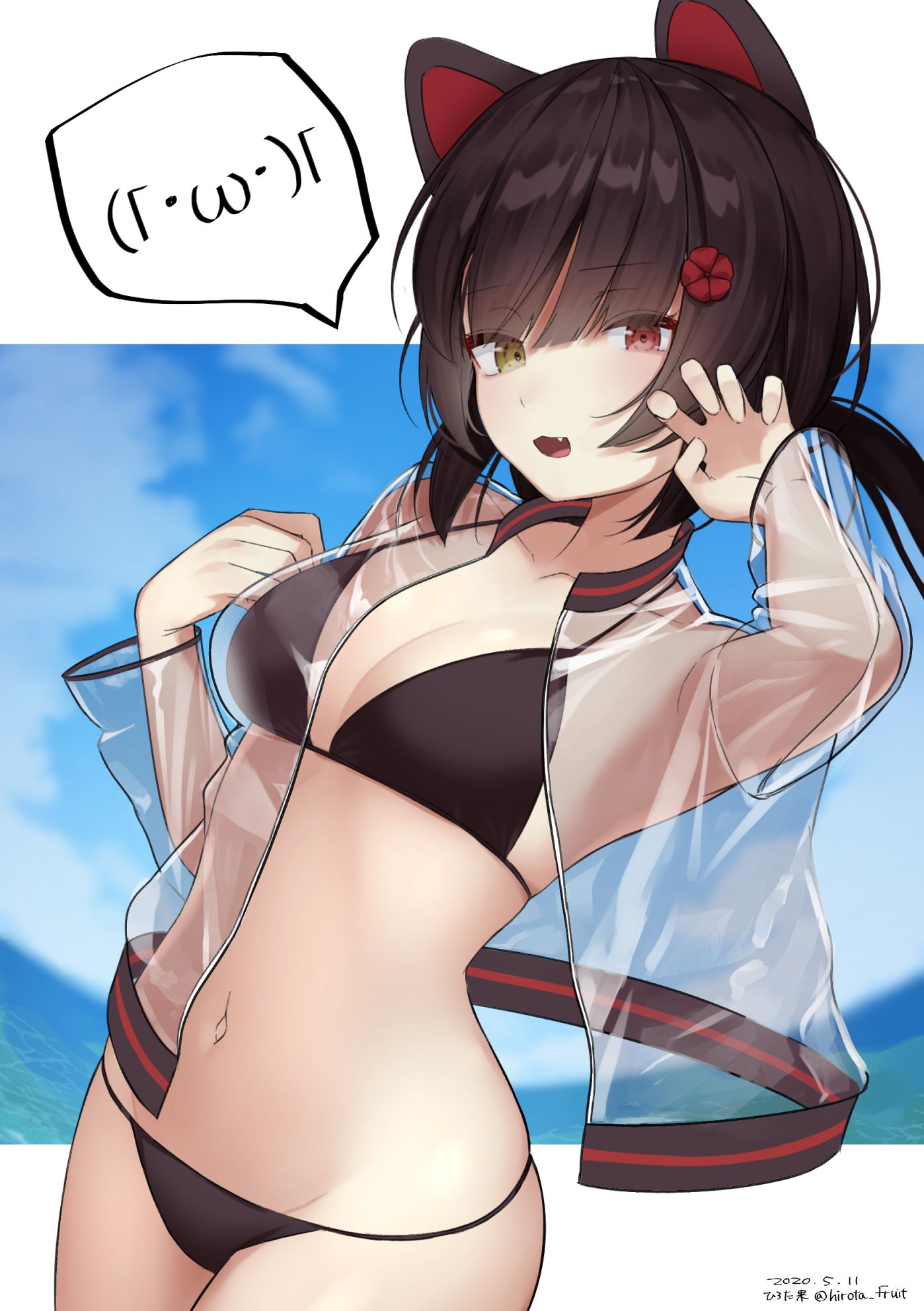 比基尼×透明夹克插画图片壁纸