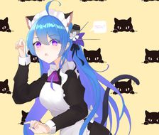 Helena in cat maid costume