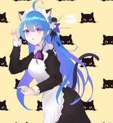 Helena in cat maid costume  插画图片壁纸