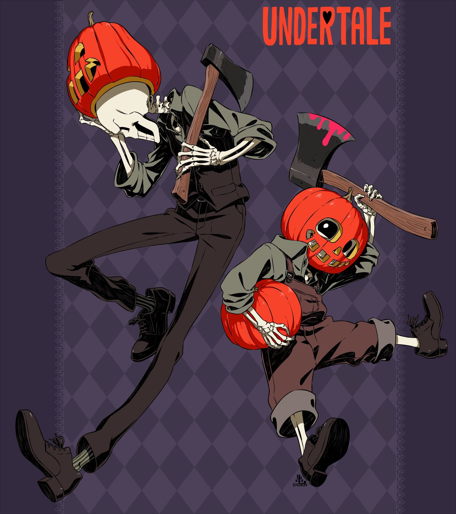 undertale halloween!插畫圖片壁紙