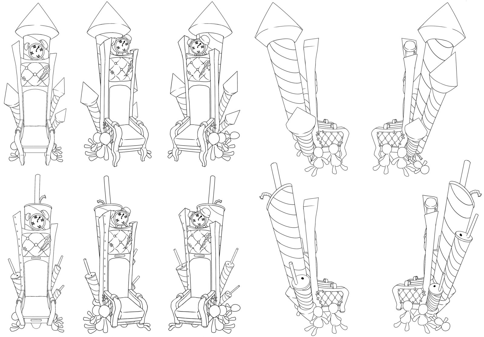 火箭椅素材+α插画图片壁纸