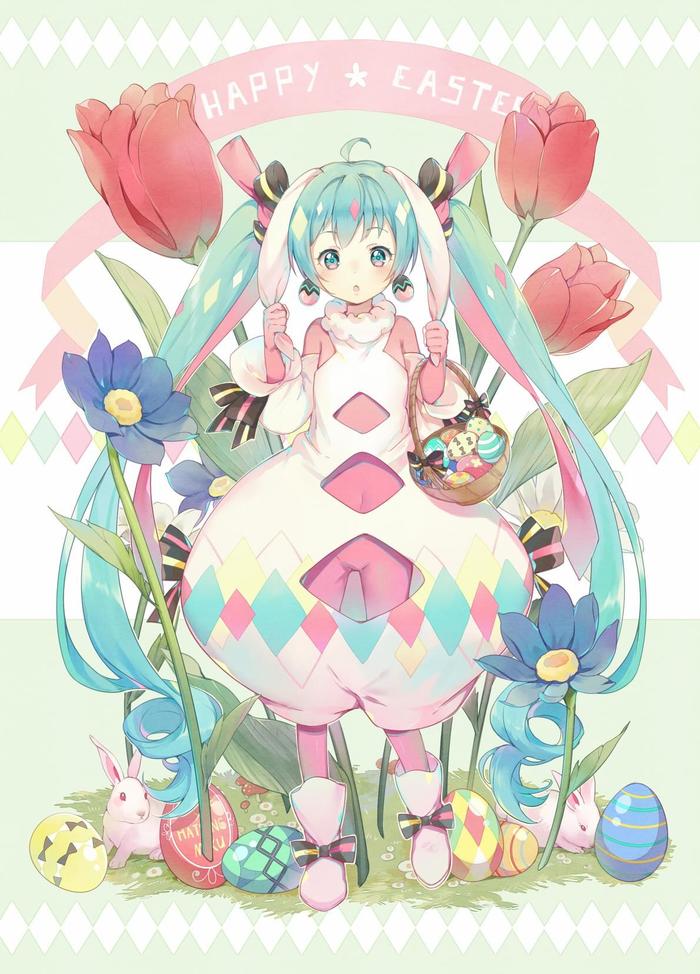 Easter Miku插画图片壁纸