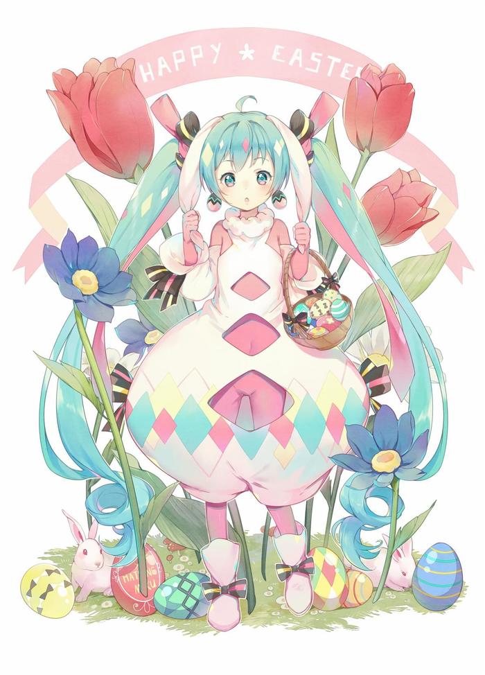 Easter Miku插画图片壁纸