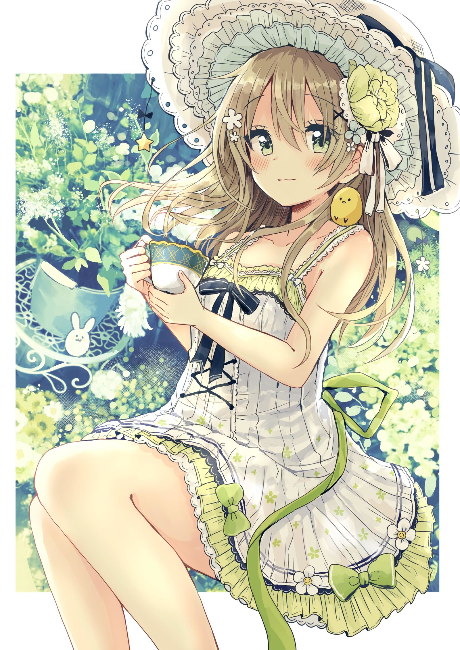Summer tea time插画图片壁纸