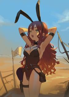 bunny in desert插画图片壁纸