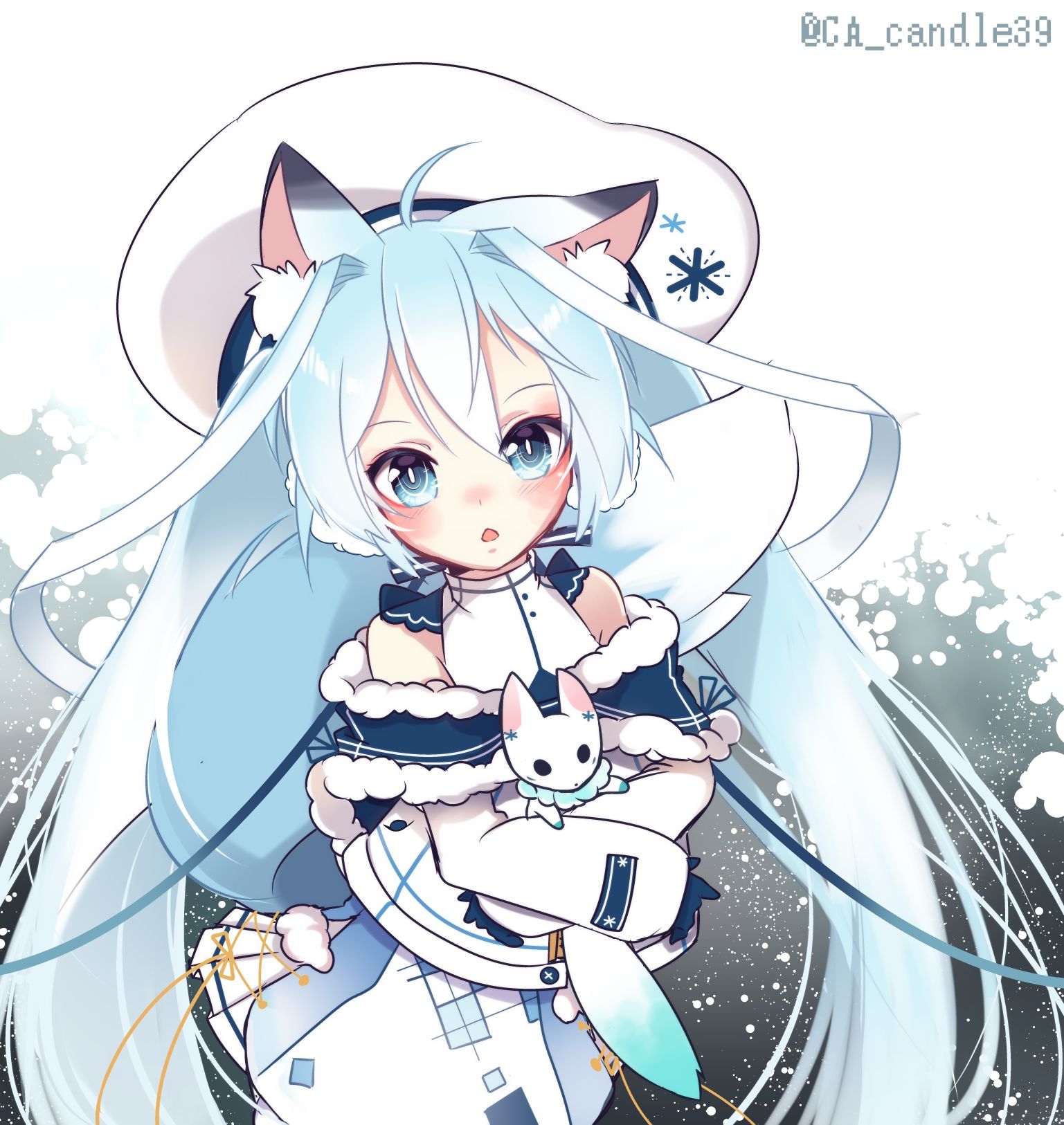 ■雪初音狐狸2018插画图片壁纸