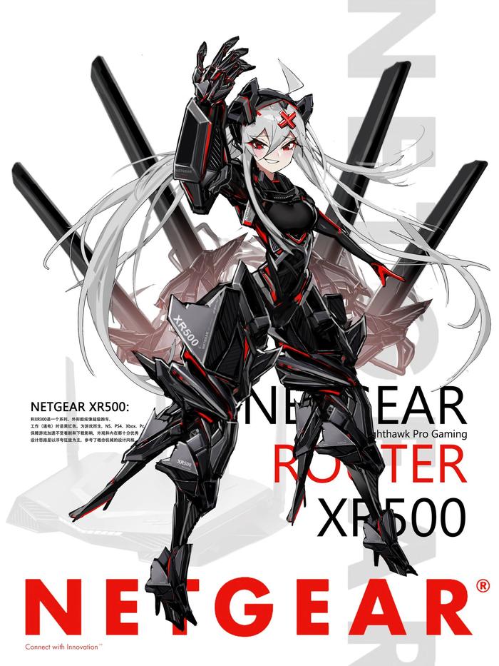 【擬人化】NETGEAR XR500 XR300插画图片壁纸